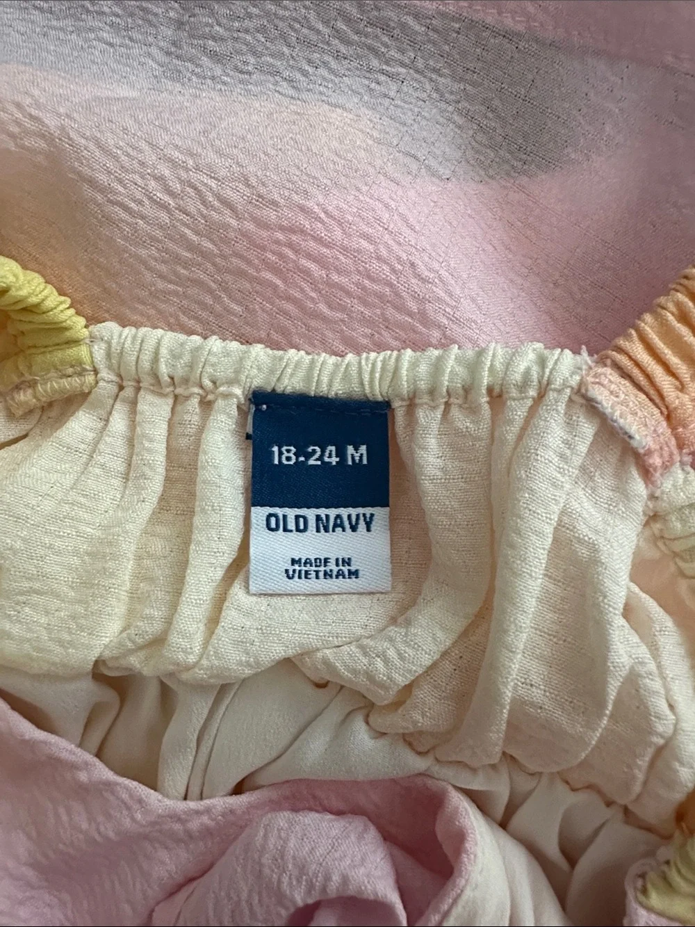 Old Navy Pink and Yellow Ombre Ruffle Sundress